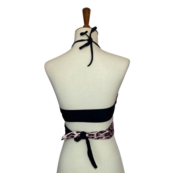 Sexy Leopard and Black Criss Cross Bandage Bikini - Picture 9 of 16